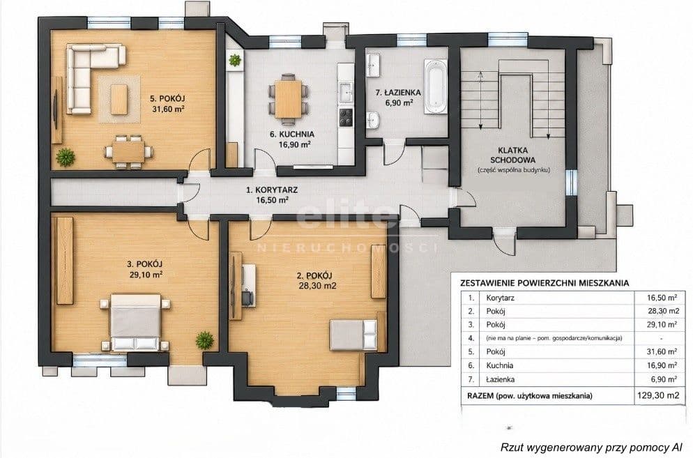 Mieszkanie na sprzedaż, Centrum, Szczecin, 130m2, 3 pokoje, 595 000 zł - zdjęcie 1