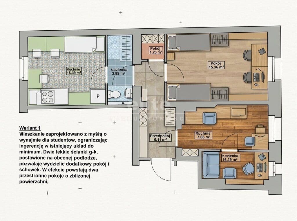 Mieszkanie na sprzedaż, Centrum, Szczecin, 50m2, 2 pokoje, 422 000 zł - zdjęcie 2