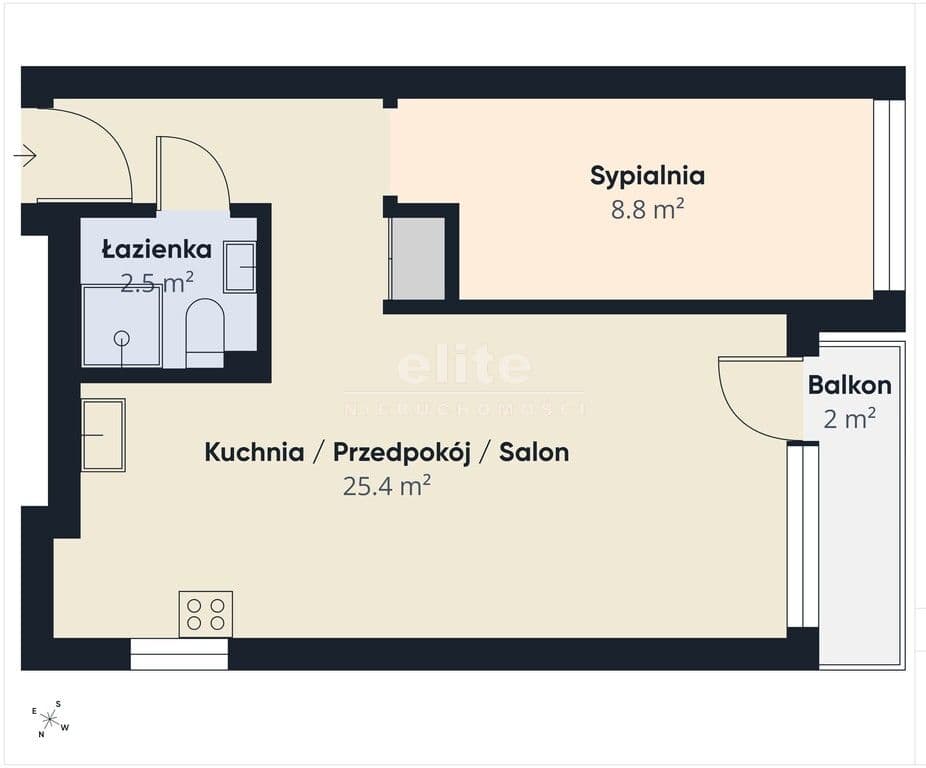 Mieszkanie na sprzedaż, Niebuszewo, Szczecin, 37m2, 2 pokoje, 369 000 zł - zdjęcie 4