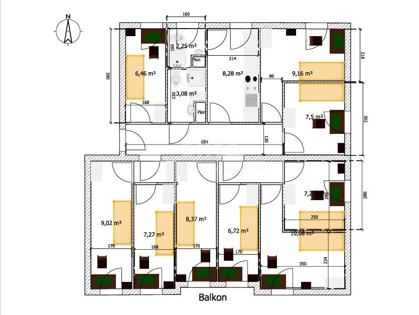 Mieszkanie na sprzedaż, Łękno, Szczecin, 101m2, 9 pokoi, 719 000 zł - zdjęcie 2