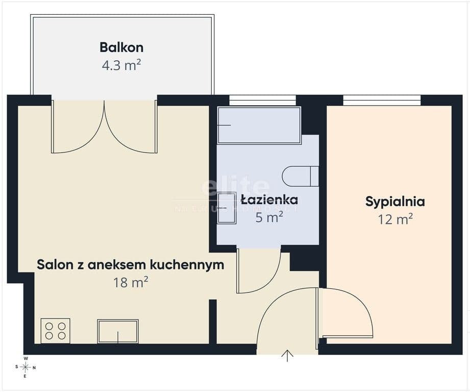 Mieszkanie na wynajem, os. Słoneczne, Szczecin, 34m2, 2 pokoje, 2500 zł - zdjęcie 2